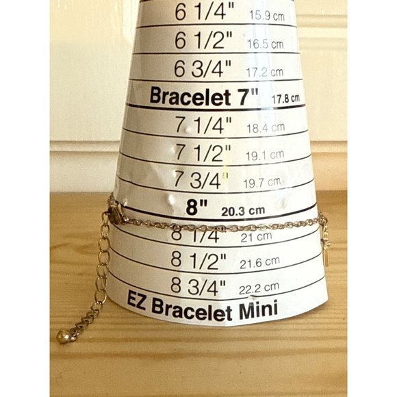 Gold-Tone Chain Ankle Bracelet With Dangling Cross Charms & Adjustable Clasp - Picture 3 of 3